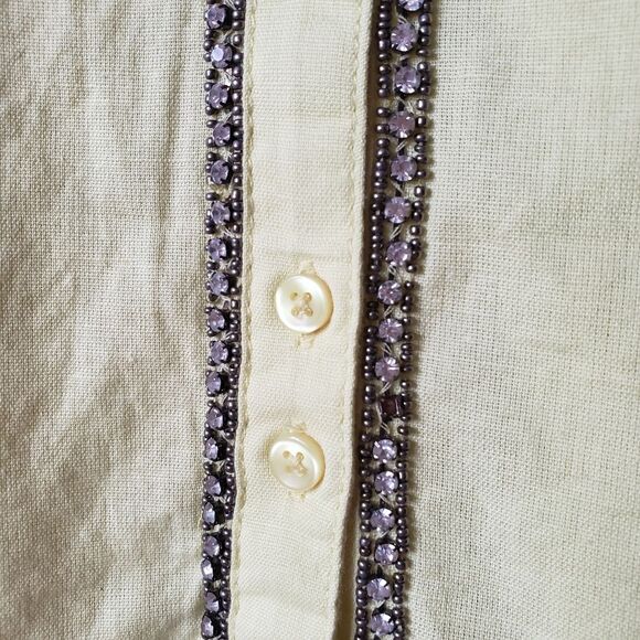 Pilcro Nayeli Beaded Embellished Western Style Shirt Blouse Cotton Size XL - Picture 14 of 16